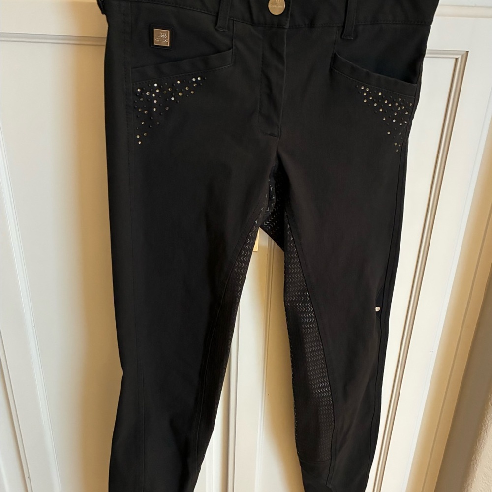 Women Equiline black riding breeches with full seat grip. Size IT 42. - Picture 2 of 8